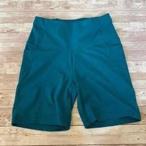 All in Motion Teal Blue High Waisted Biker Shorts with Pockets
